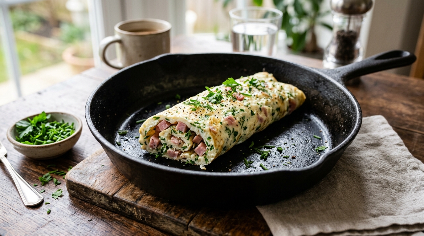 Proteinski fitnes omlet od belanaca sa nemasnom ćuretinom i paprikom